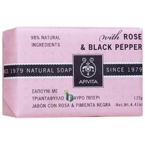 Apivita Rose & Black Pepper Natural Soap 125gr