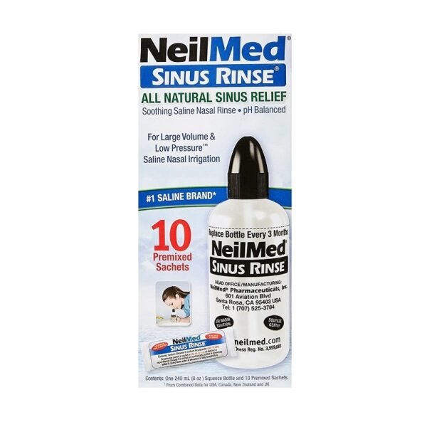 NEILMED Sinus Rinse Σύστημα Ρινικών Πλύσεων για Ενήλικες Συσκευή & 10 Φακελάκια