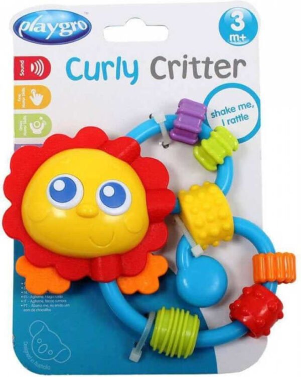 Playgro Curly Critters Κουδουνίστρα Λιοντάρι