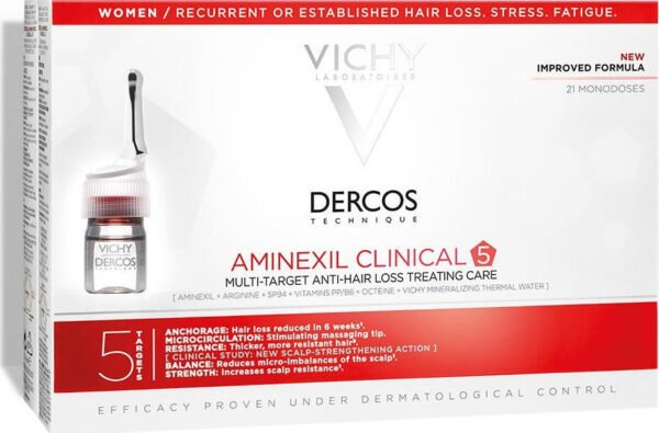Vichy Dercos Technique Aminexil Clinical 5 Αμπούλες Μαλλιών κατά της Τριχόπτωσης για Γυναίκες 21x6ml