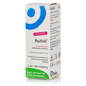 Thea Pharma Hellas Hyabak Protector 0.15% Οφθαλμικές Σταγόνες με Υαλουρονικό Οξύ για Ξηροφθαλμία 5ml