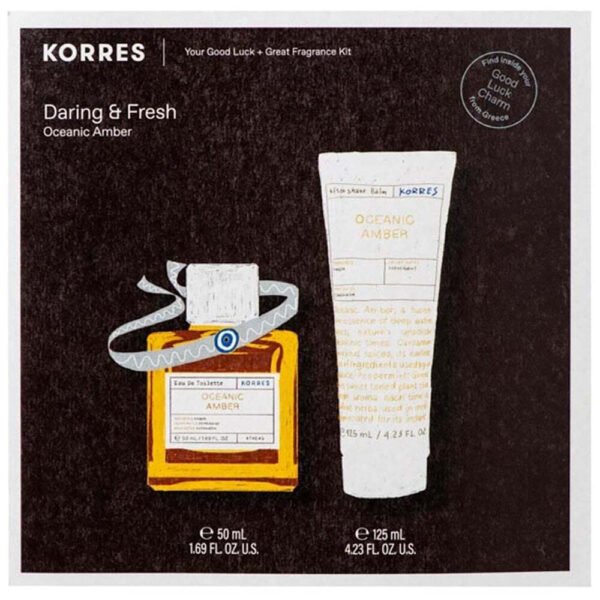 Korres Promo Daring & Fresh Oceanic Amber Αντρικό Άρωμα Eau De Toilette 50ml & Aftershave Balm 125ml & Δώρο Βραχιόλι Καλής Τύχης
