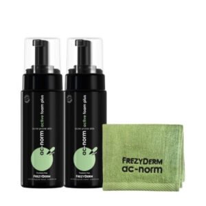 Frezyderm PROMO PACK Active Foam Plus, Καθαριστικός Αφρός Για Ακνεϊκές Επιδερμίδες 2x150ml & Αντιβακτηριακή Πετσέτα 1τμχ.