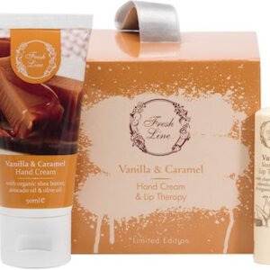 Fresh Line Limited Edition Vanilla & Caramel Σετ Περιποίησης με Κρέμα Χεριών 50ml & Καταπραϋντική Θεραπεία Χειλιών 5,4g 2τμχ